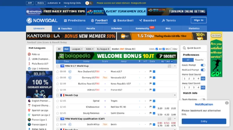 Nowgoal Terbaru – Trải nghiệm livescore bóng đá mới nhất tại Indonesia